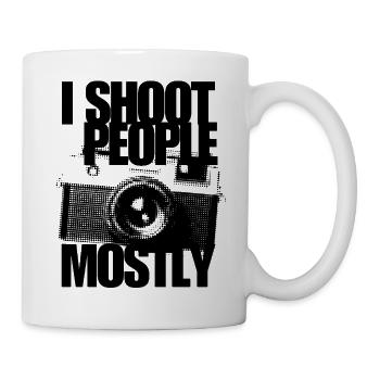 Ich fotografiere meistens Leute, Fotografen, Kamerahumor, - Tasse - Weiß - Rechts