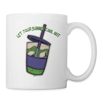 Autocollant de boisson fraîche d’été - Mug blanc - blanc - Droite