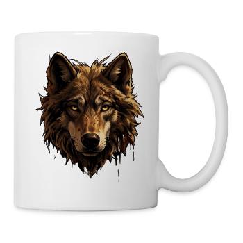 Wolf - Tasse - Weiß - Rechts