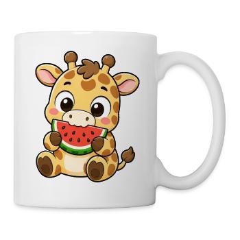 Biscuit Kawaii de dessins animés girafes mignons - Mug blanc - blanc - Droite