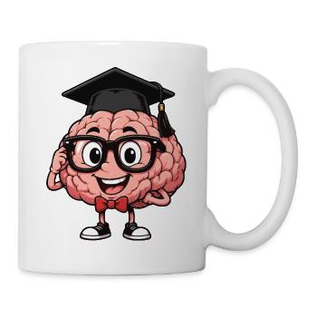 Brain with glasses - Mug - white - Right