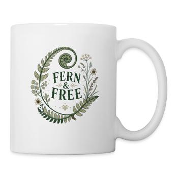 Fern & Free – Vintage Farn Design - Tasse - Weiß - Rechts