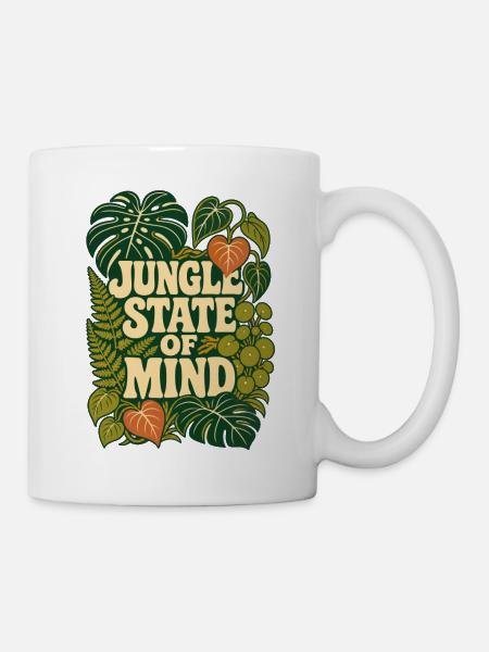 Jungle State of Mind – Tropische Pflanzen - Tasse - Weiß