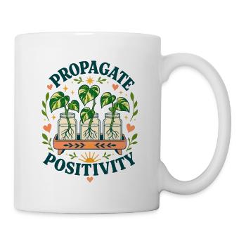 Propagate Positivity – Pothos Ableger - Tasse - Weiß - Rechts