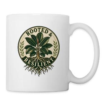 Rooted & Resilient – Vintage Gummibaum - Tasse - Weiß - Rechts