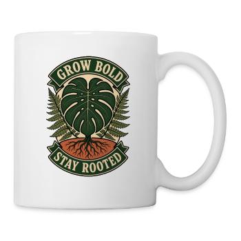 Grow Bold Stay Rooted – Vintage Monstera - Tasse - Weiß - Rechts