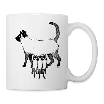 SIAMES-KATZE – MUTTER - Tasse - Weiß - Rechts