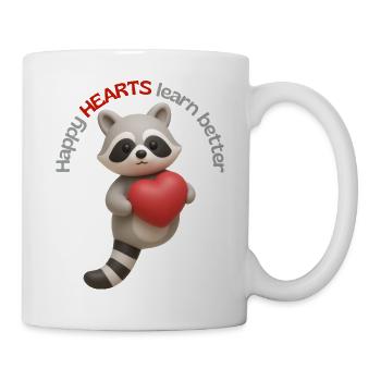 Happy Hearts learn better - Tasse - Weiß - Rechts