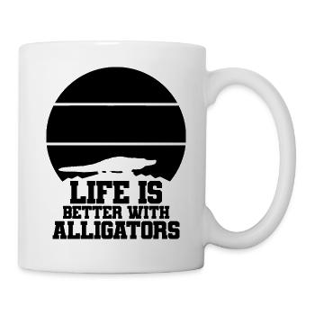Silhouette d’alligator - Mug blanc - blanc - Droite