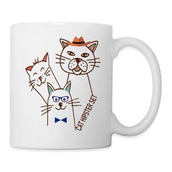 Katzen Trio  - Tasse - Weiß - Rechts