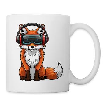 Fuchs VR Gamer Virtual Reality Comic Cool - Tasse - Weiß - Rechts