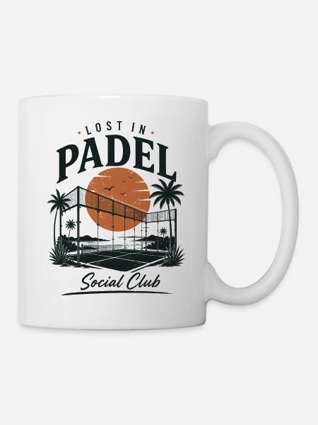 Lost in Padel Social Club | Vintage Padel - Tasse - Weiß