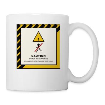 Vorsicht Couch-Potato Zone - Tasse - Weiß - Rechts