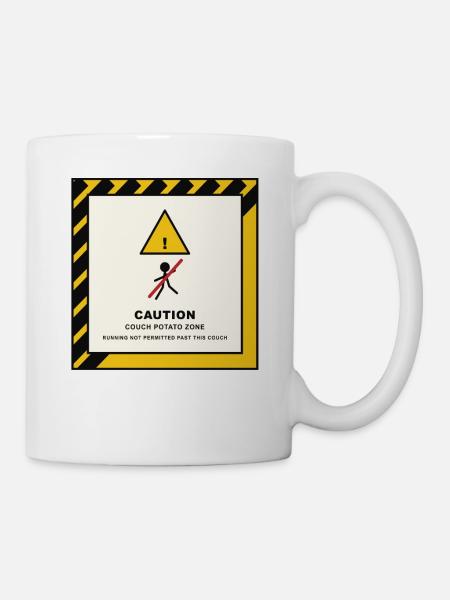 Vorsicht Couch-Potato Zone - Tasse - Weiß