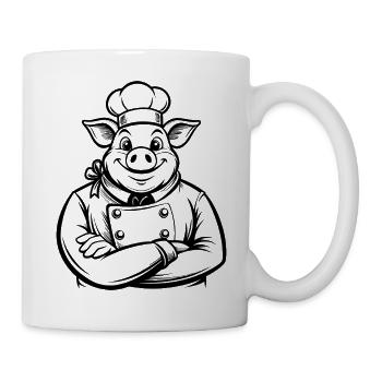 Chef Pig - Tasse - Weiß - Rechts