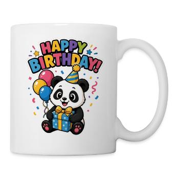 Happy Birthday panda - Tasse - Weiß - Rechts