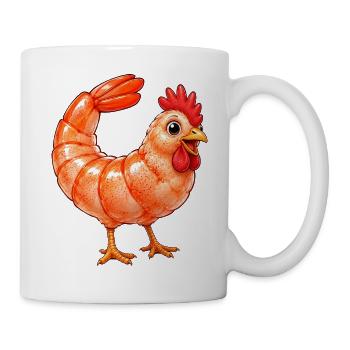 Lustiges Huhn und Henne Cartoon Comic - Tasse - Weiß - Rechts