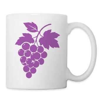 Purpurne Trauben Silhouette - Tasse - Weiß - Rechts