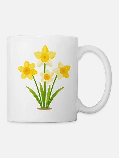 Narzissen - Tasse - Weiß
