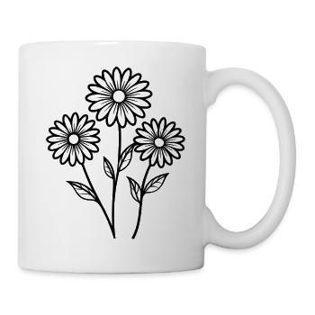 Gänseblümchen - Tasse - Weiß - Rechts