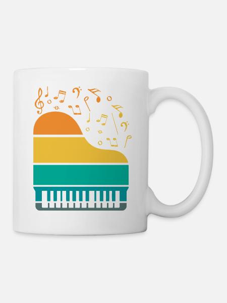 Piano Klavier Musiker Geschenk Geschenkidee - Tasse - Weiß