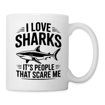 I Love Sharks It's People That Scare Me - Mug - white - Right