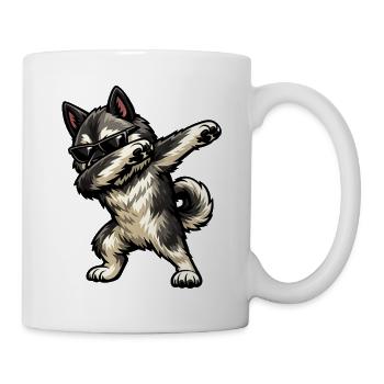 Dabbing Norwegischer Elchhund - Tasse - Weiß - Rechts