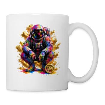 Farbenfrohe Weltraumastronautin - Tasse - Weiß - Rechts