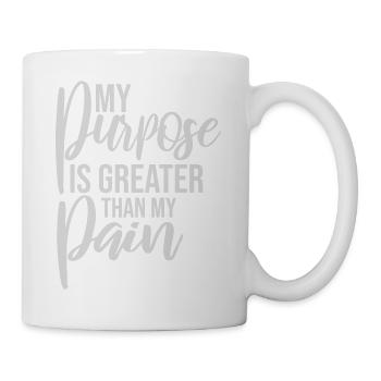 Mon but est plus grand que ma douleur, ce qui signifie le logo des guillemets - Mug blanc - blanc - Droite