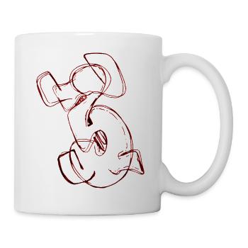 Lieblingszahl 3 Drei 3 - Tasse - Weiß - Rechts
