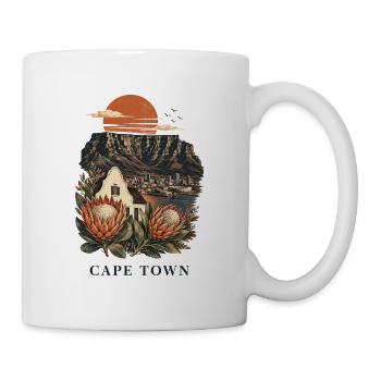 Cape Town Table Mountain Art - Tasse - Weiß - Rechts