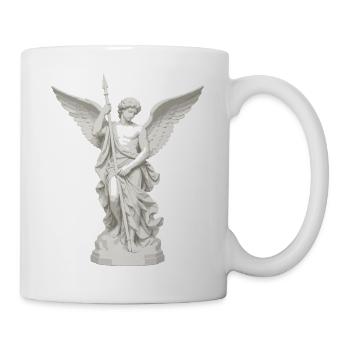 Geflügelter Engel mit Speer-Illustration - Tasse - Weiß - Rechts
