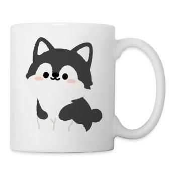 Kawaii Husky-Welpen-Illustration - Tasse - Weiß - Rechts