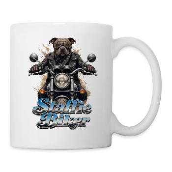 Staffie biker 1b-049b - Mug - white - Right