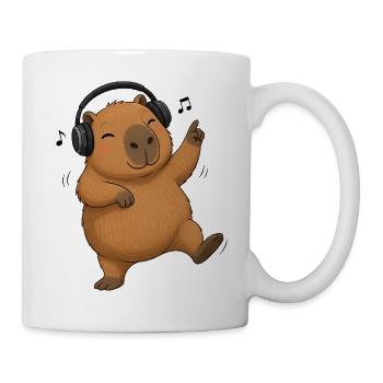 Kapibara Hamster Music Dancing Singing Farm - Mug - white - Right