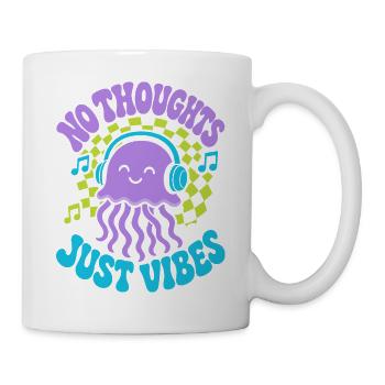No Thoughts Just Vibes Jellyfish - Mug - white - Right