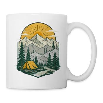 Sunrise Mountain Camp Scene - Mug - white - Right
