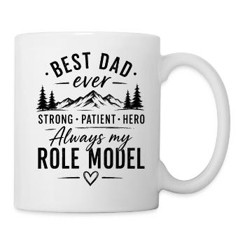 Best Dad Role Model in Mountains - Mug - white - Right