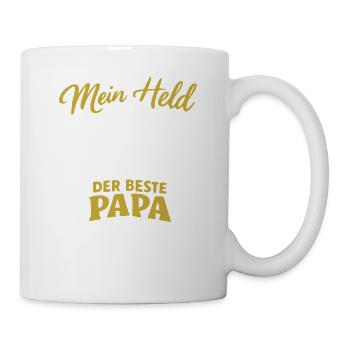 Mein Held Der Beste Papa - Tasse - Weiß - Rechts