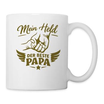 Mein Held: Der Beste Papa - Tasse - Weiß - Rechts