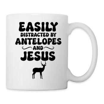 Antilope Jesus Christlicher Humor - Tasse - Weiß - Rechts