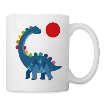 Cute rainbow dinosaur with mountains - Mug - white - Right