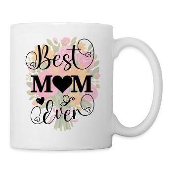 Meilleure Maman Love Blumenbouquet - Mug blanc - blanc - Droite