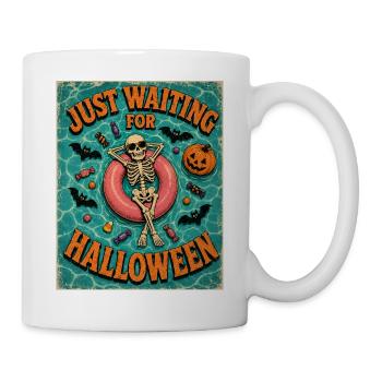 Waiting for Halloween Skeleton Hallloween Anticipation - Mug - white - Right