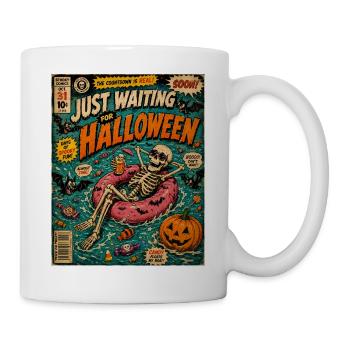 Waiting for Halloween Skeleton Hallloween Anticipation - Mug - white - Right