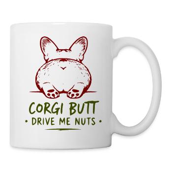 Corgi Butt Humor Shirt - Mug - white - Right