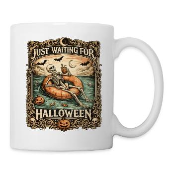 Waiting for Halloween Skeleton Hallloween Anticipation - Mug - white - Right
