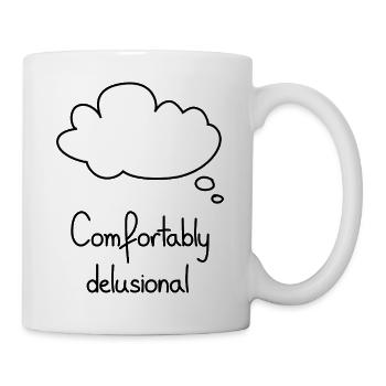 Comfortably Delusional, Black - Mug - white - Right