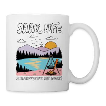 Saarland, Schwenker, Echt Saarländisch - Tasse - Weiß - Rechts