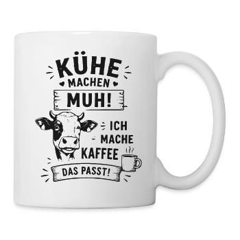 Kuh Muh Kaffee Das Passt - Tasse - Weiß - Rechts